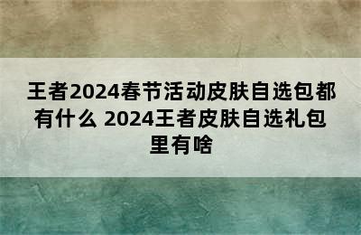 王者2024春节活动皮肤自选包都有什么 2024王者皮肤自选礼包里有啥